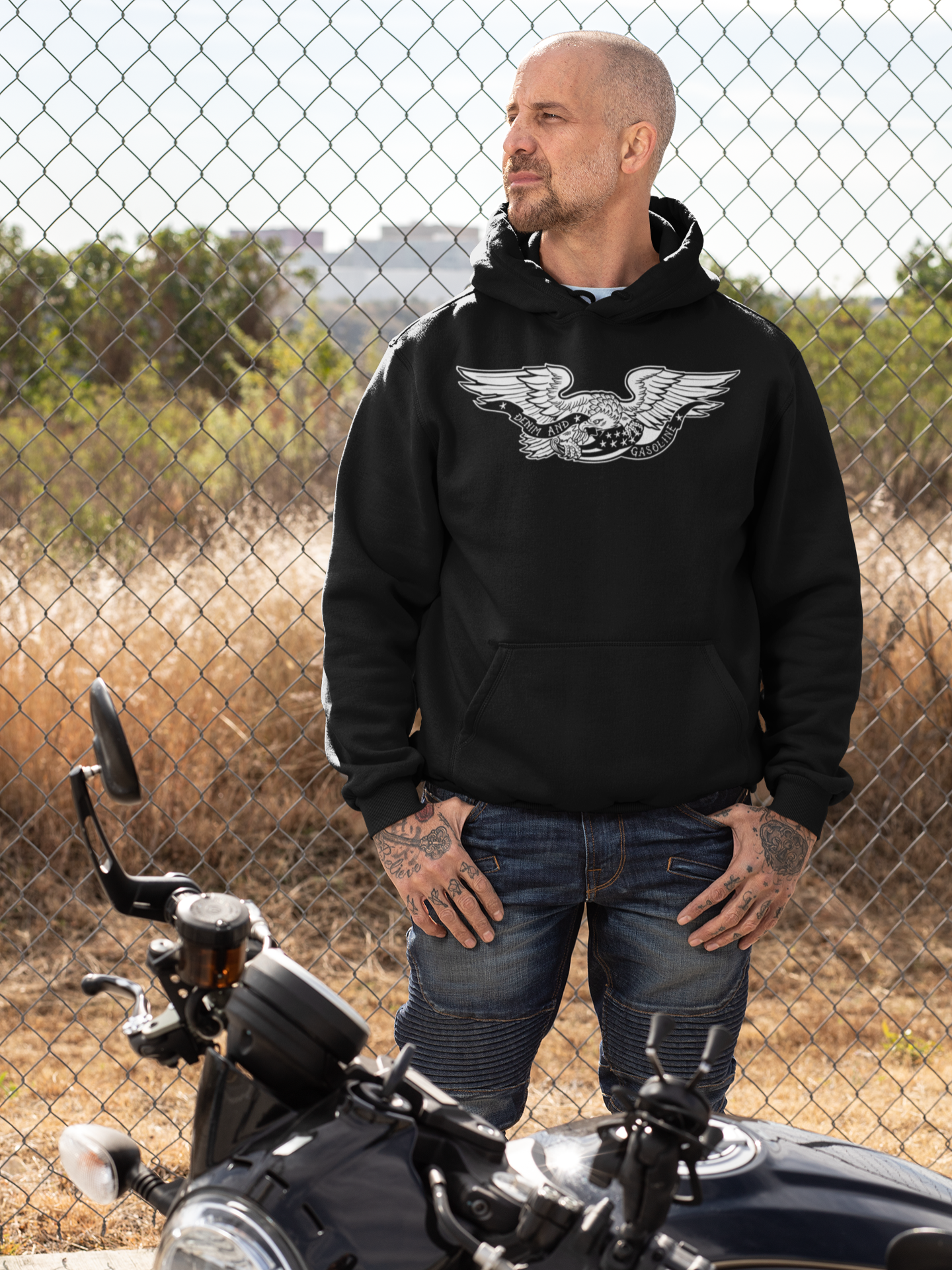 Eagle Crest Hoodie – Minimal Wings Graphic Pullover