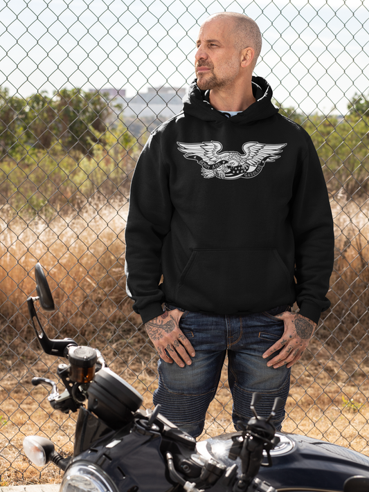 Eagle Crest Hoodie – Minimal Wings Graphic Pullover