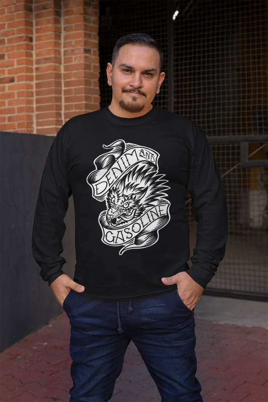 Skull & Snake Illustration Long Sleeve Tee
