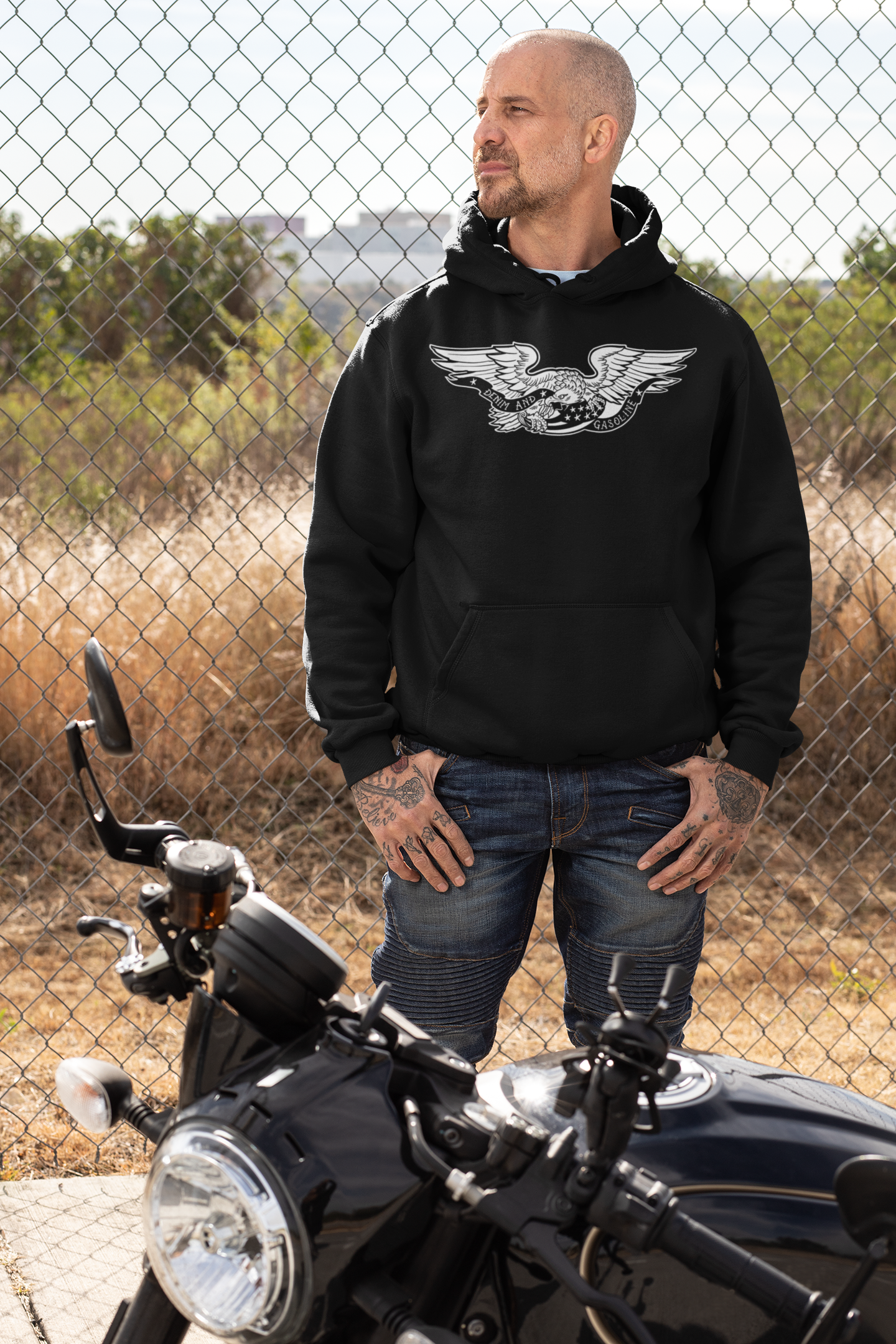 Eagle Crest Hoodie – Minimal Wings Graphic Pullover