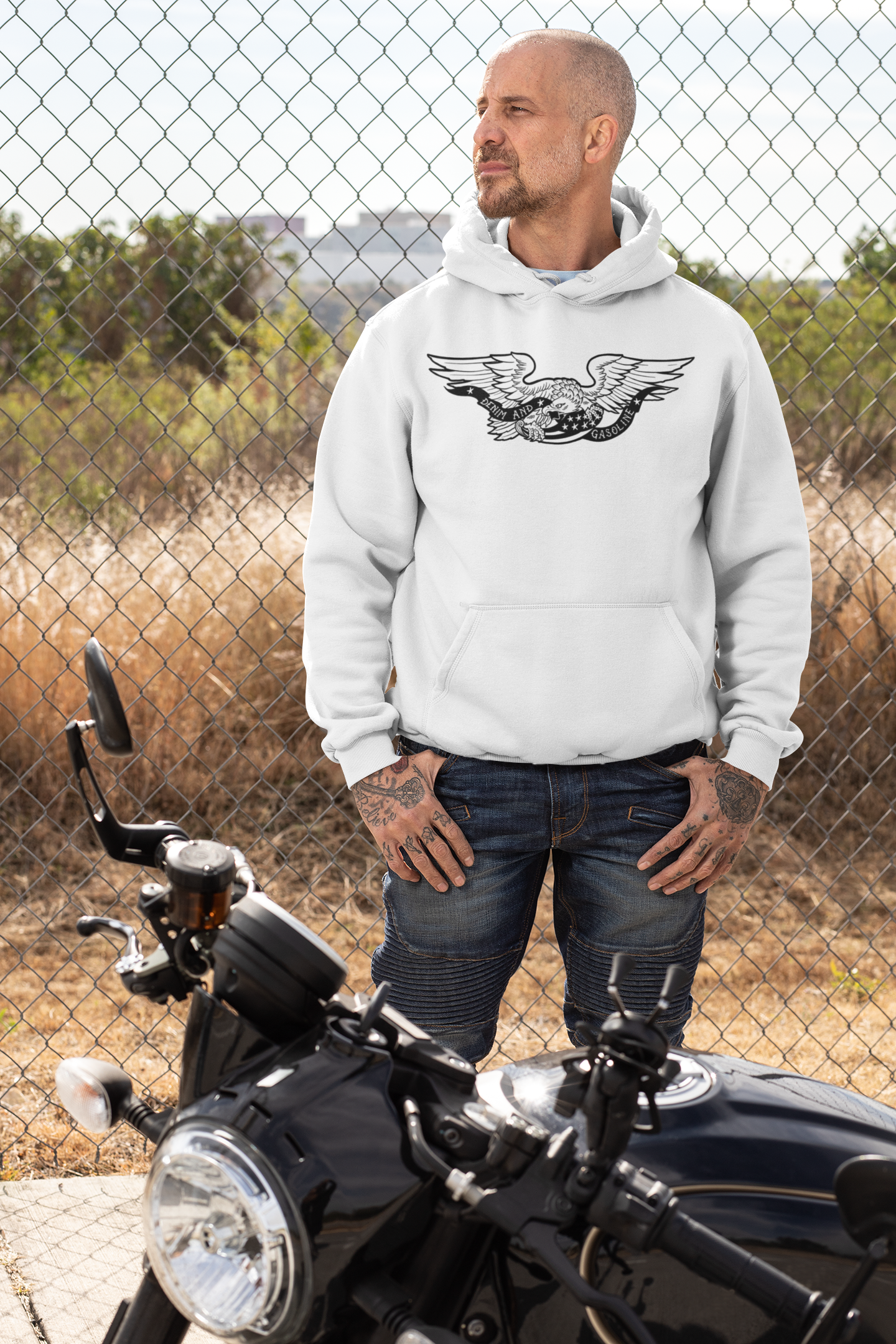 Eagle Crest Hoodie – Minimal Wings Graphic Pullover
