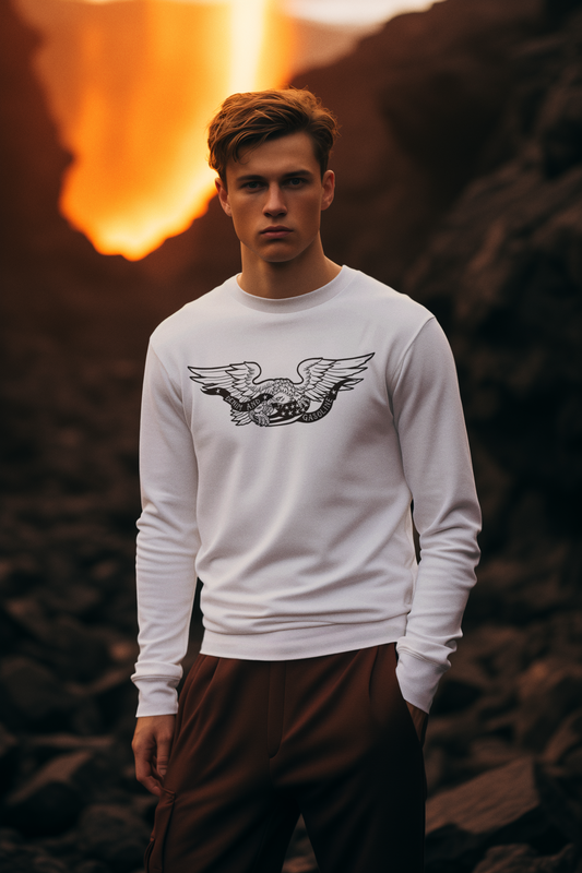 Eagle Crest Minimal Graphic Long Sleeve Shirt